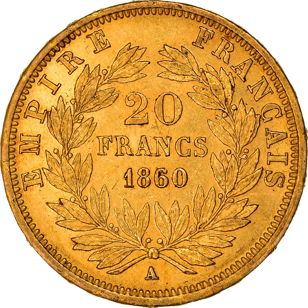 Moneta, Francia, Napoleon III, Napoléon III, 20 Francs, 1860/50, Paris, BB+