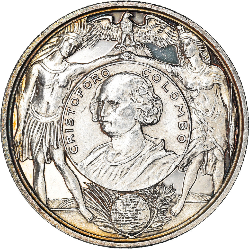Italia, Token, 1/2 Oncia d'Argento di Genova, Cristoforo Colombo, SPL, Argento