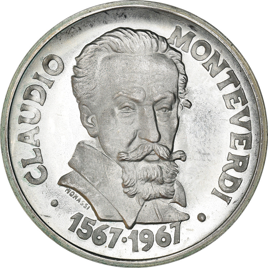 Italy, Medal, Claudio Monteverdi, Musique, 1967, Monassi, MS(63), Silver