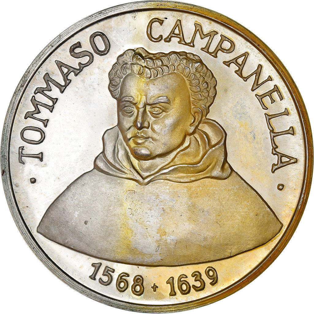 Italia, medaglia, Tommaso Campanella, Arts & Culture, 1968, SPL, Argento