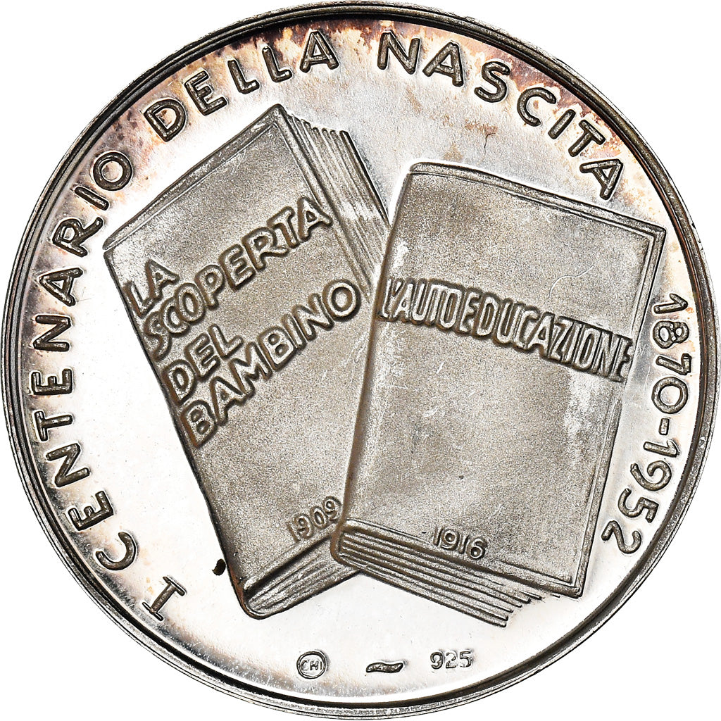 Italy, Medal, Maria Montessori, Medicine, 1952, MS(63), Silver