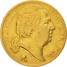 France, Louis XVIII, 20 Francs, 1820, Paris, TB+, Or, KM:712.1, Gadoury 1028