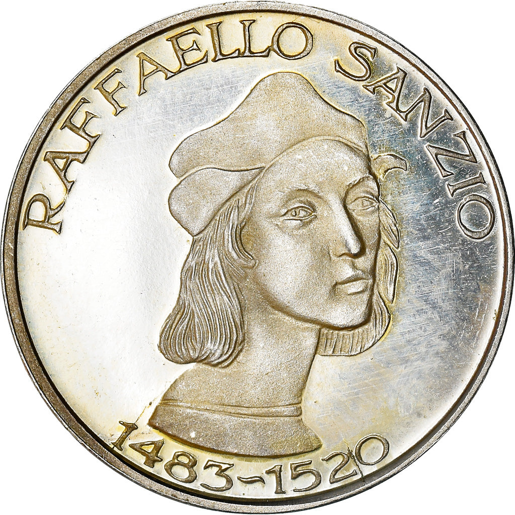 Italy, Medal, Rafaello Sanzio, Arts & Culture, 1970, MS(60-62), Silver