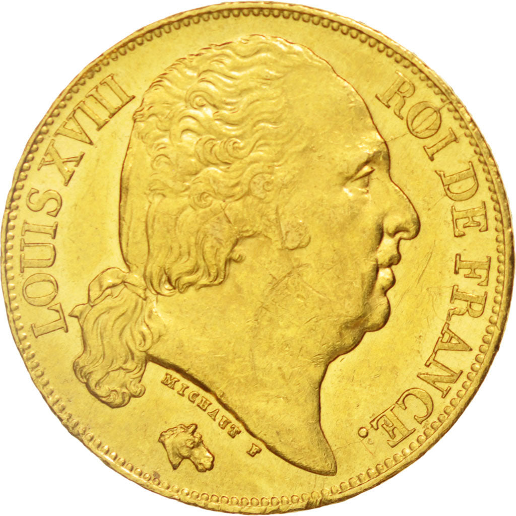 France, Louis XVIII, 20 Francs, 1817, Paris, TTB+, Or, KM:712.1, Gadoury 1028