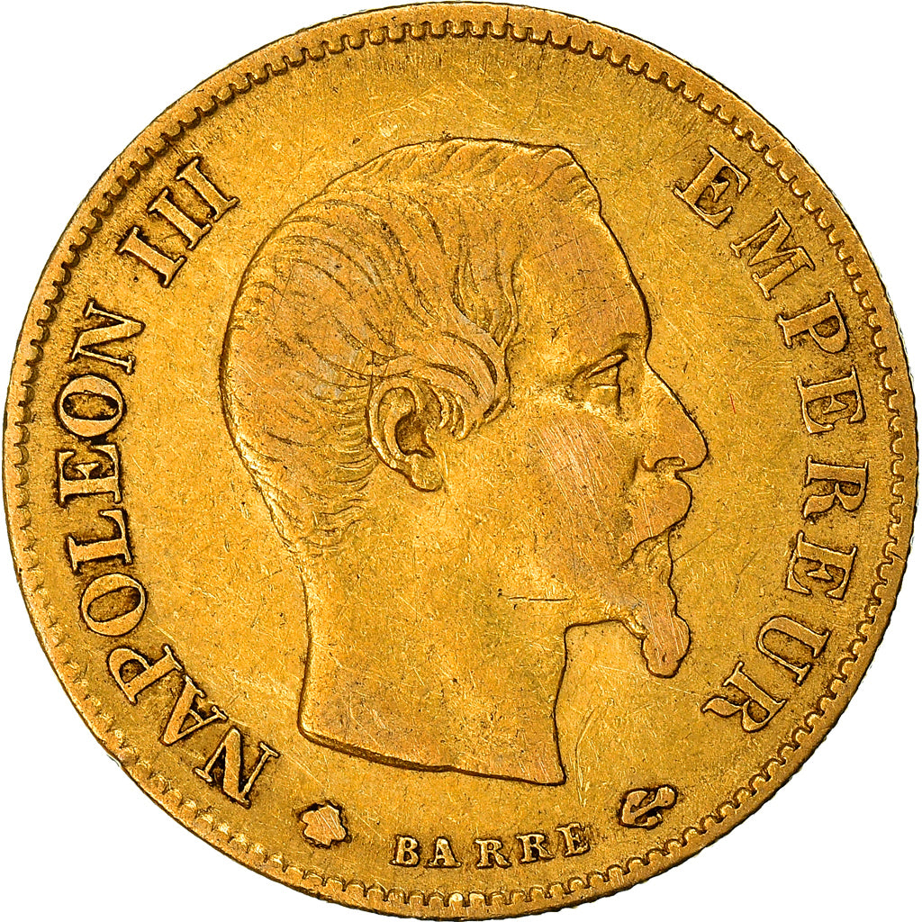 Moneta, Francia, Napoleon III, Napoléon III, 10 Francs, 1860, Strasbourg, MB
