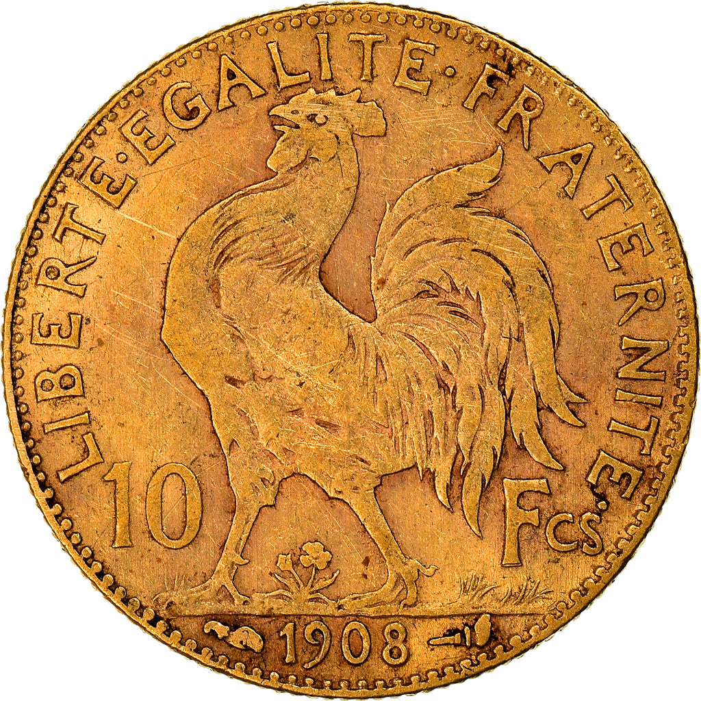 Coin, France, Marianne, 10 Francs, 1908, Paris, EF(40-45), Gold, KM:846