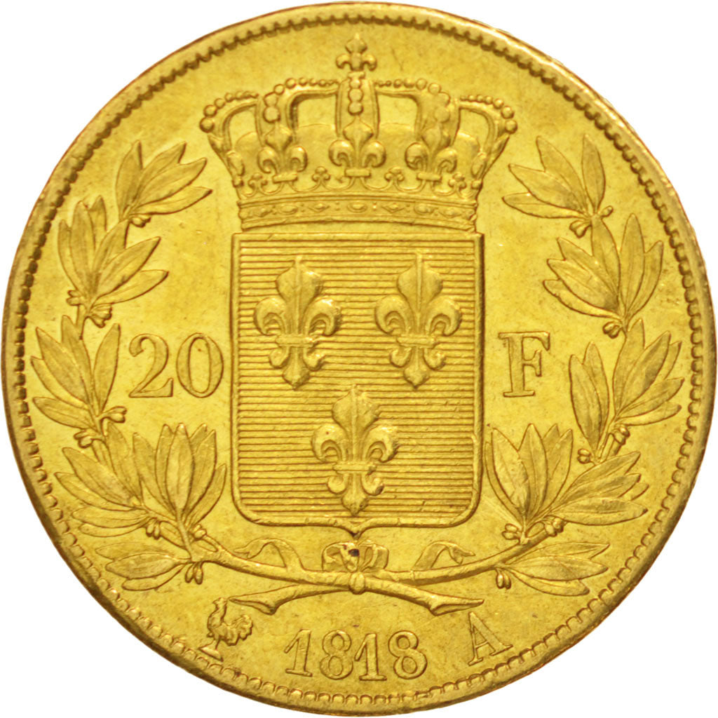 France, Louis XVIII, 20 Francs, 1818, Paris, SUP, Or, KM:712.1, Gadoury 1028