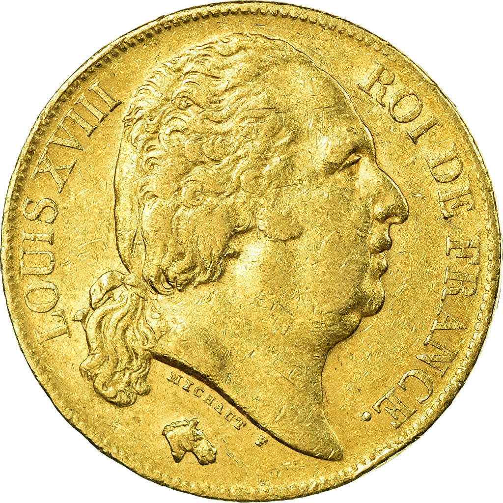 Coin, France, Louis XVIII, Louis XVIII, 20 Francs, 1819, Paris, EF(40-45), Gold