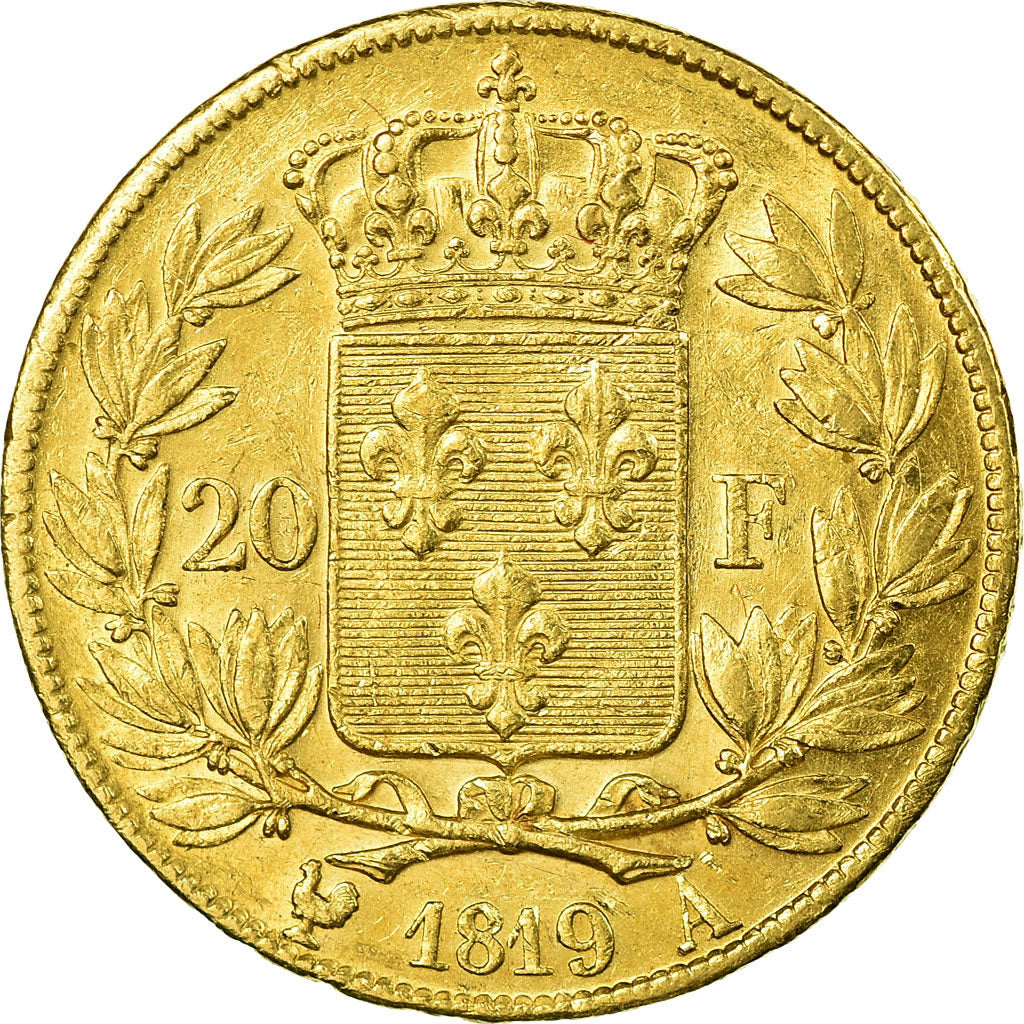 Coin, France, Louis XVIII, Louis XVIII, 20 Francs, 1819, Paris, EF(40-45), Gold
