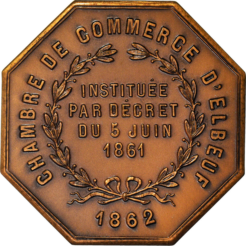 Francia, Token, Chambre de Commerce d'Elbeuf, Business & industry, 1862, SPL+