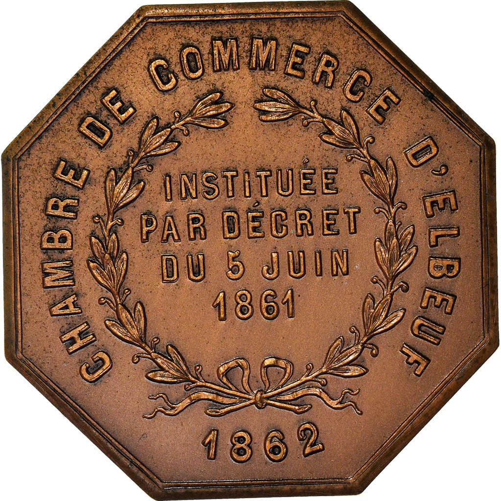 France, Token, Chambre de Commerce d'Elbeuf, Business & industry, 1862, MS(63)