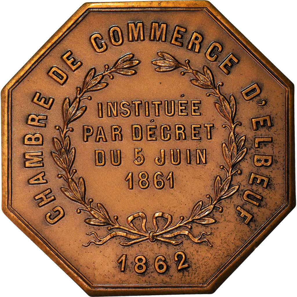 France, Token, Chambre de Commerce d'Elbeuf, Business & industry, 1862