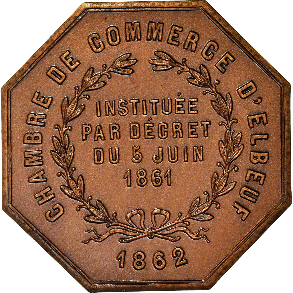 France, Token, Chambre de Commerce d'Elbeuf, Business & industry, 1862
