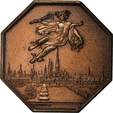 France, Token, Chambre de Commerce de Rouen, 1802, Lecomte, EF(40-45), Bronze