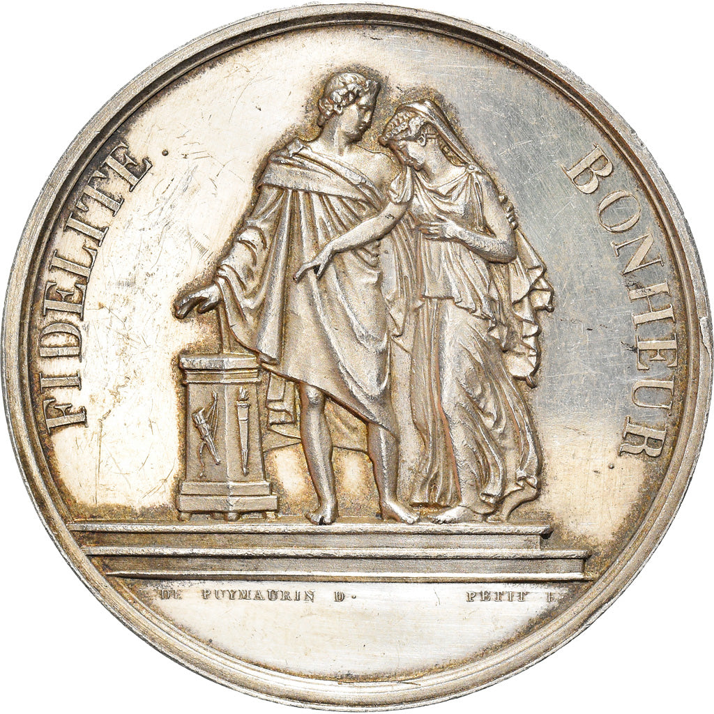 França, Medal, Mariage, Fidélité Bonheur, Crenças e religiões, 1838, De