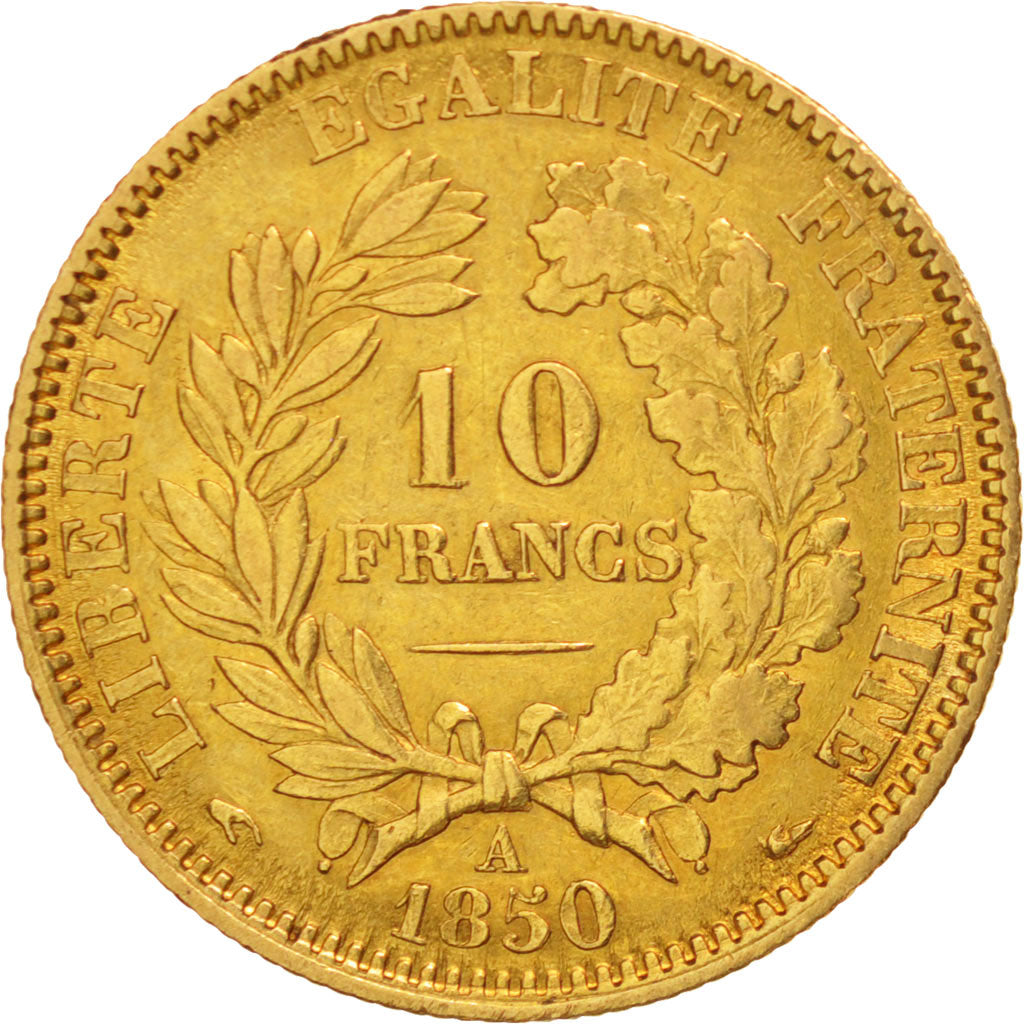 Monnaie, France, Cérès, 10 Francs, 1850, Paris, TTB, Or, KM:770, Gadoury:1012