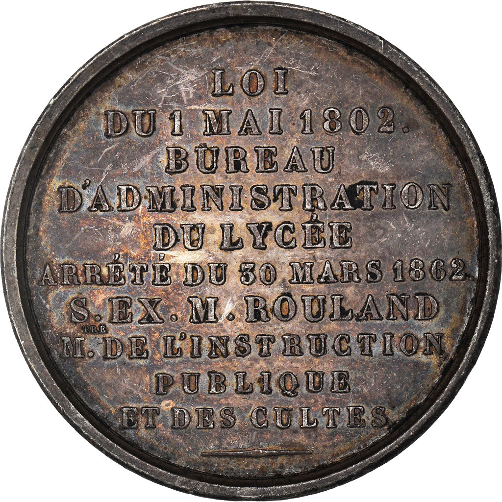 France, Medal, Napoléon III, Bureau d'Administration du Lycée, 1862, Depaulis