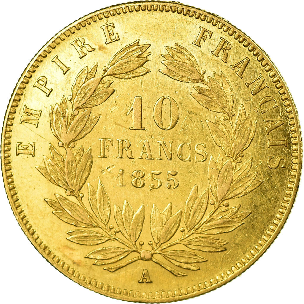 Coin, France, Napoleon III, Napoléon III, 10 Francs, 1855, Paris, AU(50-53)
