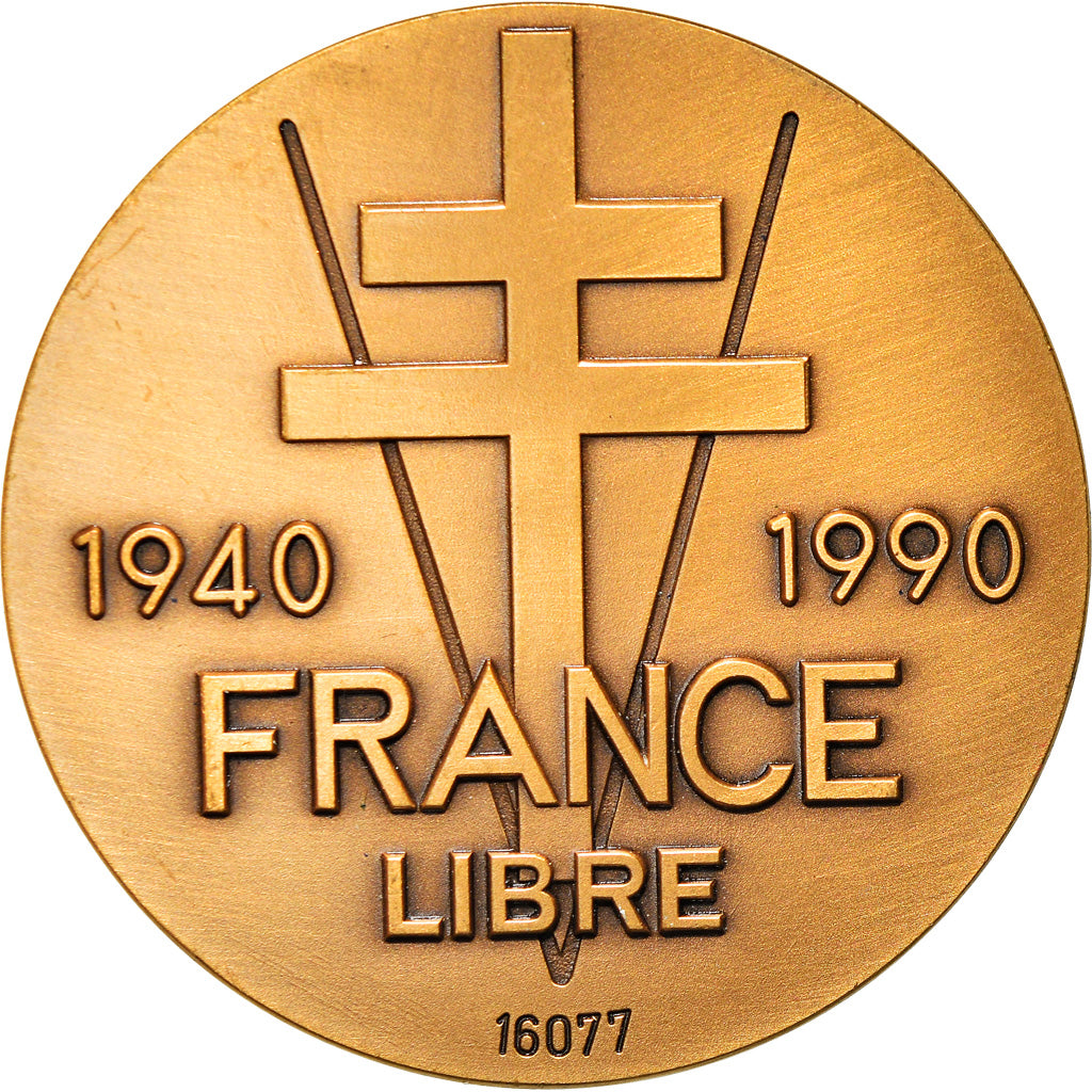 Frankrijk, Medaille, Général de Gaulle, France Libre, WAR, 1990, Huguenin
