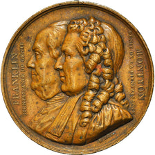 France, Medal, Masonic, Société Franklin et Montyon, 1833, Barre, AU(50-53)