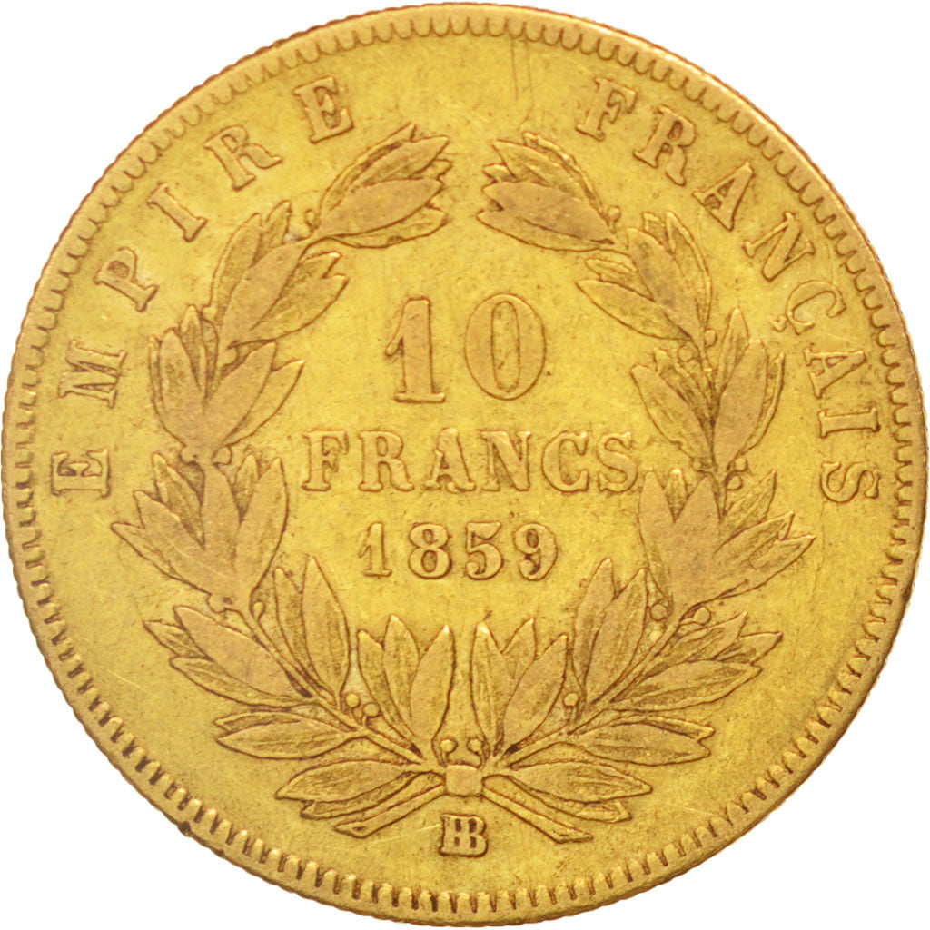 Coin, France, Napoleon III, Napoléon III, 10 Francs, 1859, Strasbourg