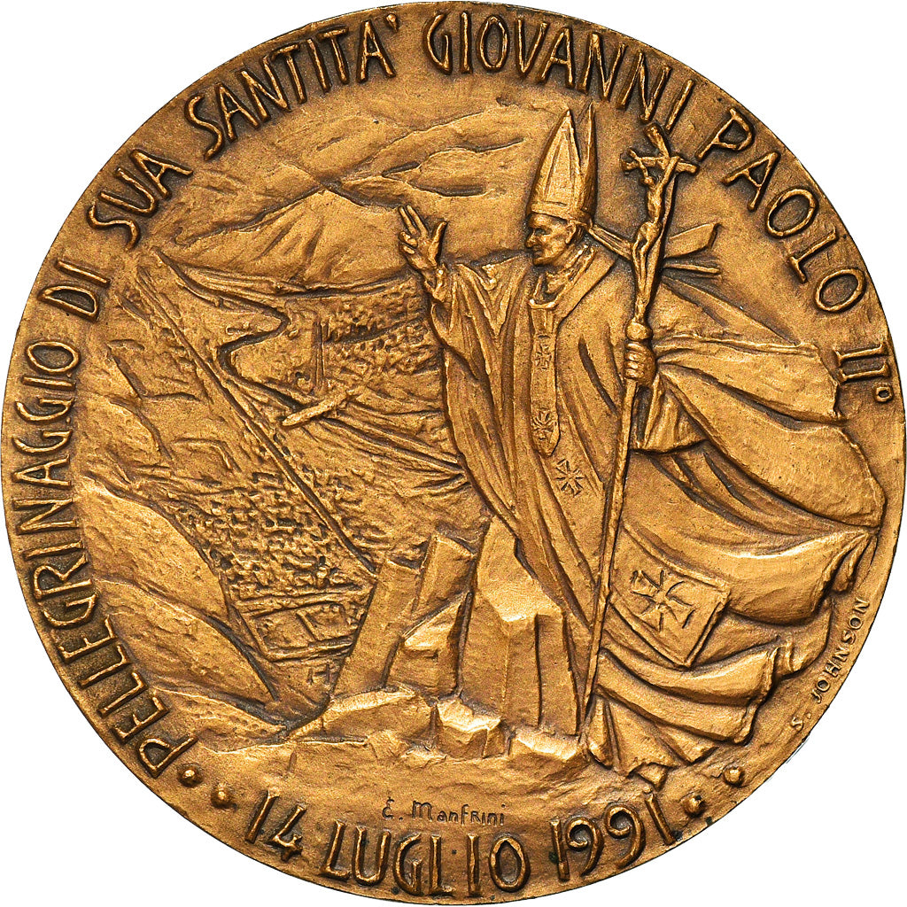 Watykan, Medal, Pellegrinaggio di Giovanni Paolo II, Abbazia di San Michele