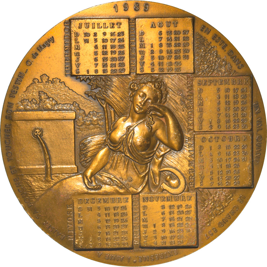 France, Medal, Calendrier Républicain, Paysanne, 1989, Levet, AU(55-58), Bronze