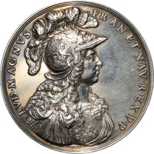 France, Medal, Louis XIV, Nec Pluribus Impar, History, 1674, Varin, Restrike