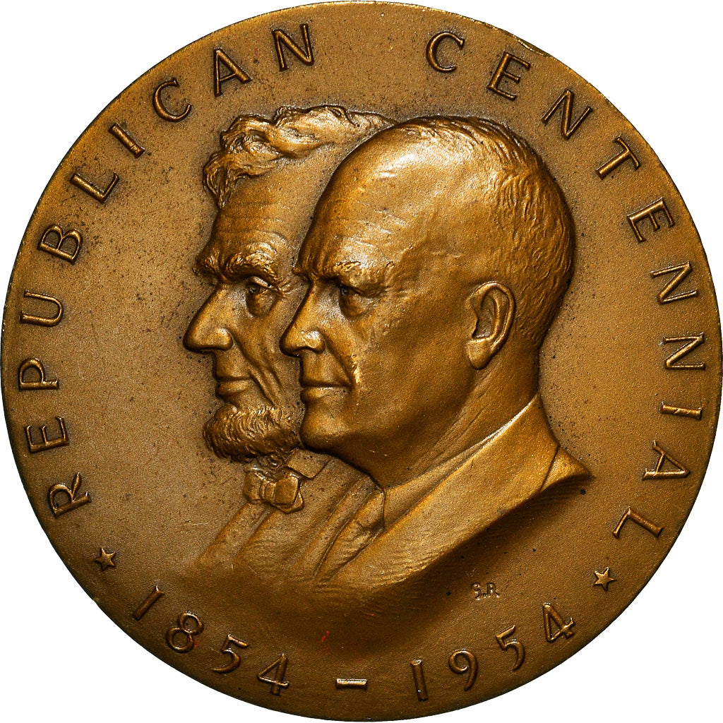 United States of America, Medal, Republican Centennial, Lincoln, Politics, 1954