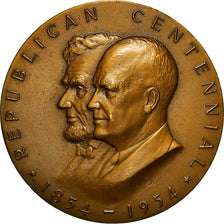 United States of America, Medal, Republican Centennial, Lincoln, Politics, 1954