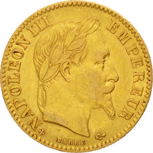 France, Napoléon III, 10 Francs, 1867, Strasbourg, TTB+,Or,KM 800.2,Gadoury 1015