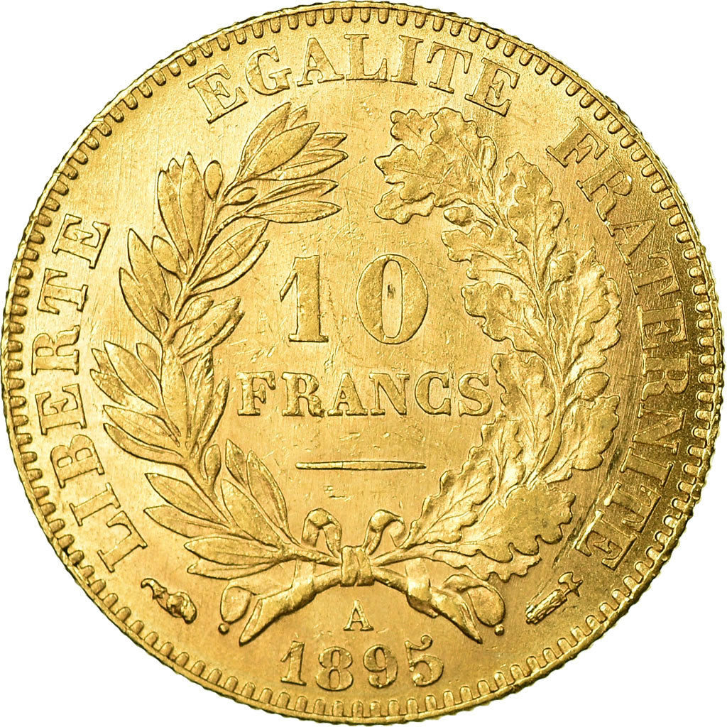 Moneta, Francia, Cérès, 10 Francs, 1895, Paris, SPL-, Oro, KM:830