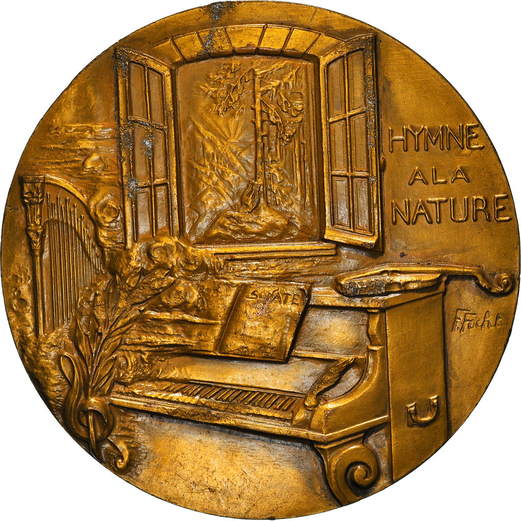 Frankrijk, Medaille, Charles Gounod, Hymne à la Nature, Musique, Focht, ZF+
