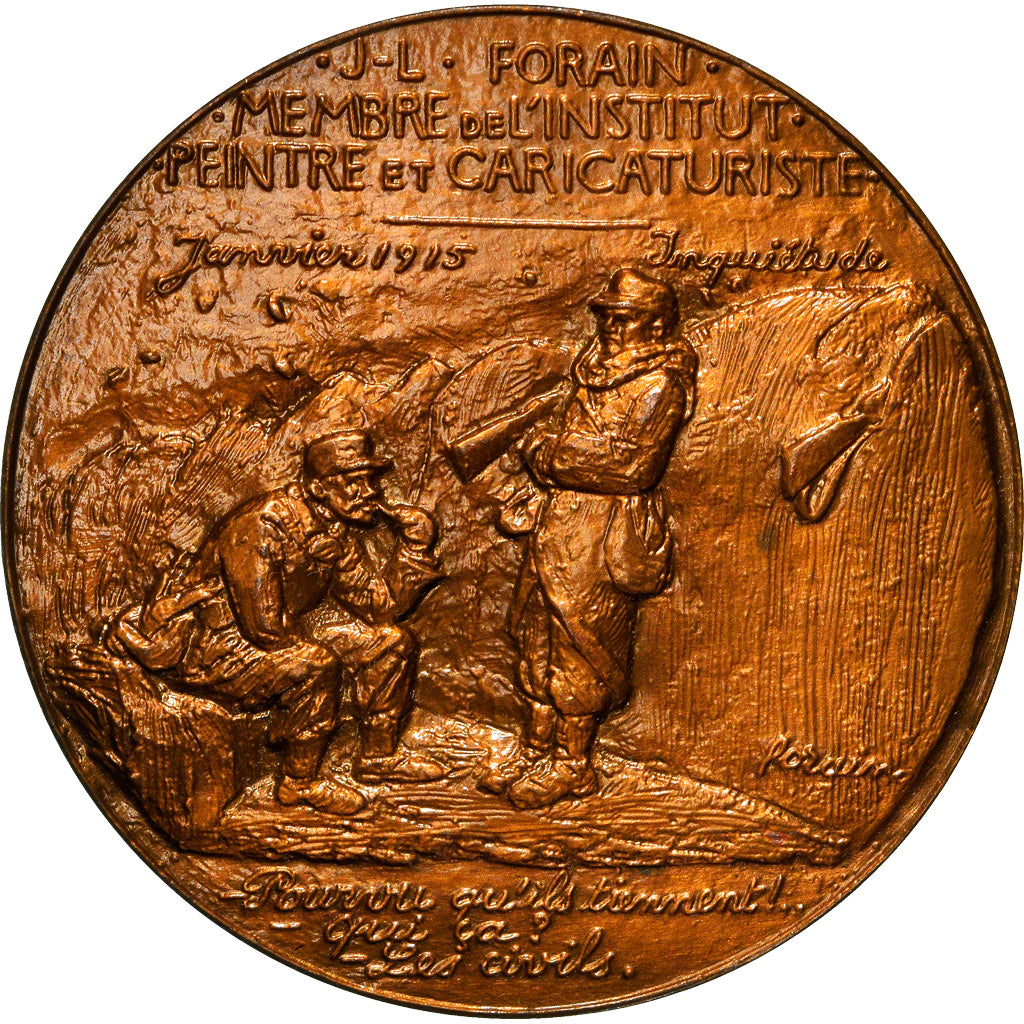 Frankreich, Medaille, Forain (1852-1931), Arts & Culture, Dropsy, UNZ, Bronze