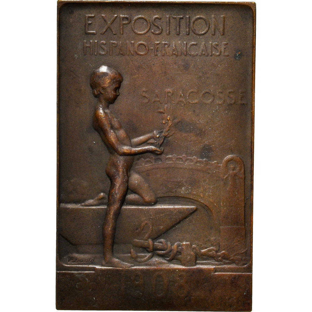 Spain, Medal, Exposition Hispano-Française, Saragosse, Arts & Culture, 1908