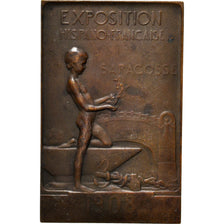Spain, Medal, Exposition Hispano-Française, Saragosse, Arts & Culture, 1908