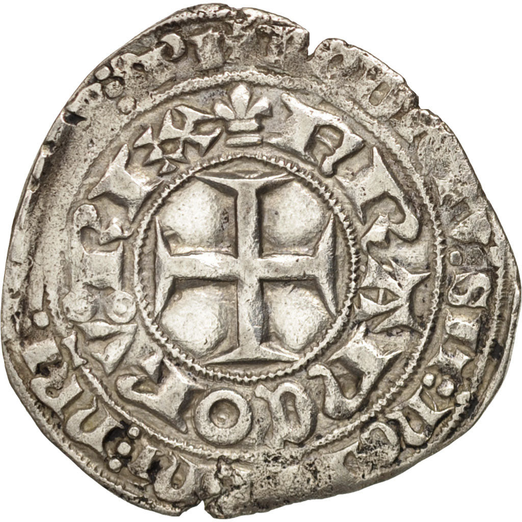France, Charles V, Blanc with K, VF(30-35), Billon, Duplessy:363