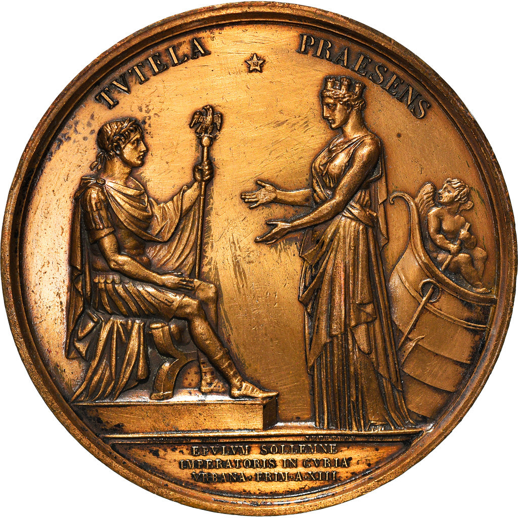 Francja, Medal, Napoléon Ier, Fêtes du Couronnement, Historia, 1804, Galle