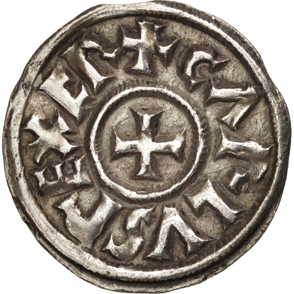 France, Charles II The Bald, Denier, Melle, EF(40-45), Silver, Prou:692-697