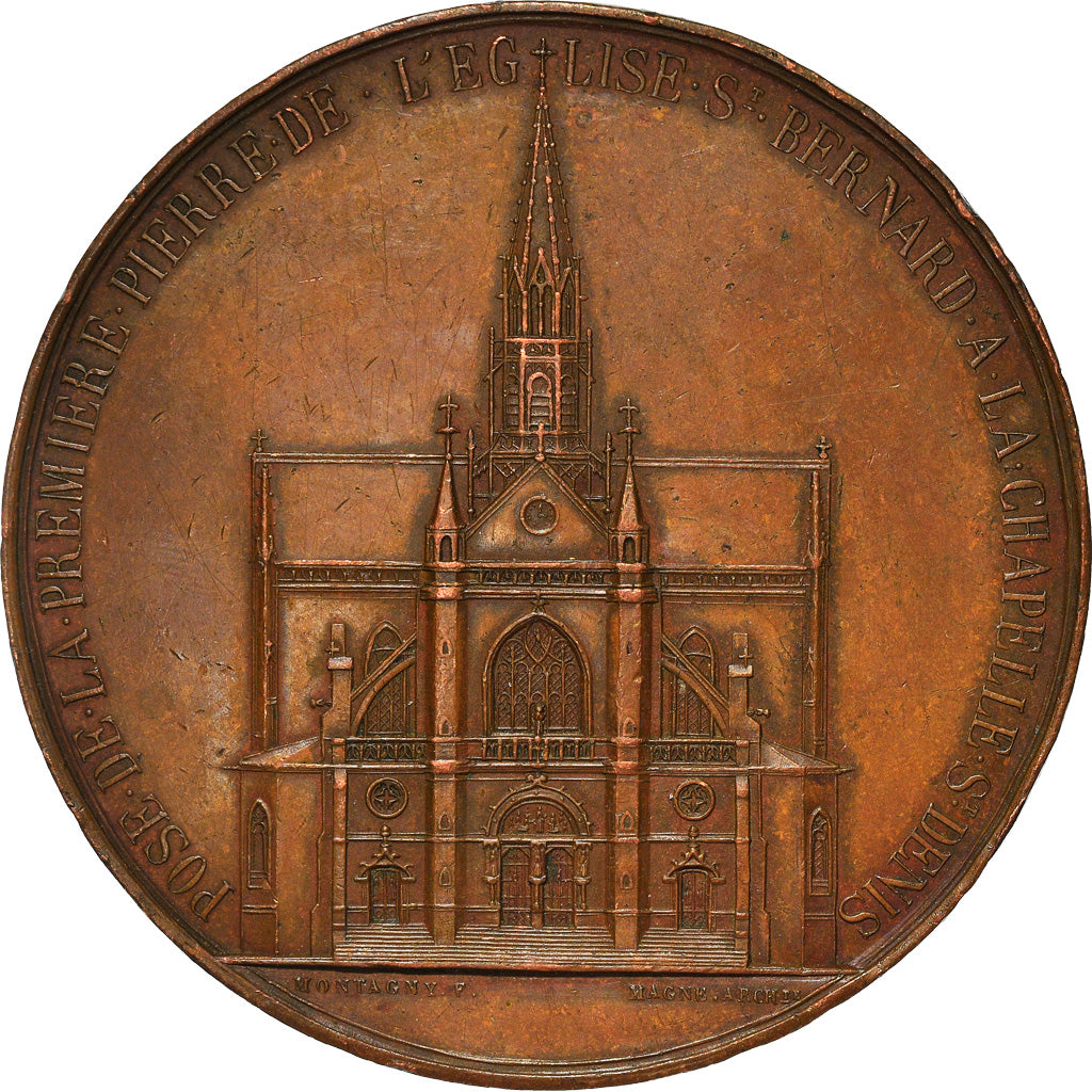 France, Medal, Napoléon III, Consécration de l'Eglise Saint-Bernard de La