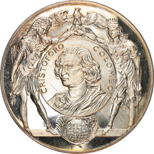 Moeda, Itália, 5 Oncie d'Argento di Genova, Cristoforo Colombo, Medal, MS(63)