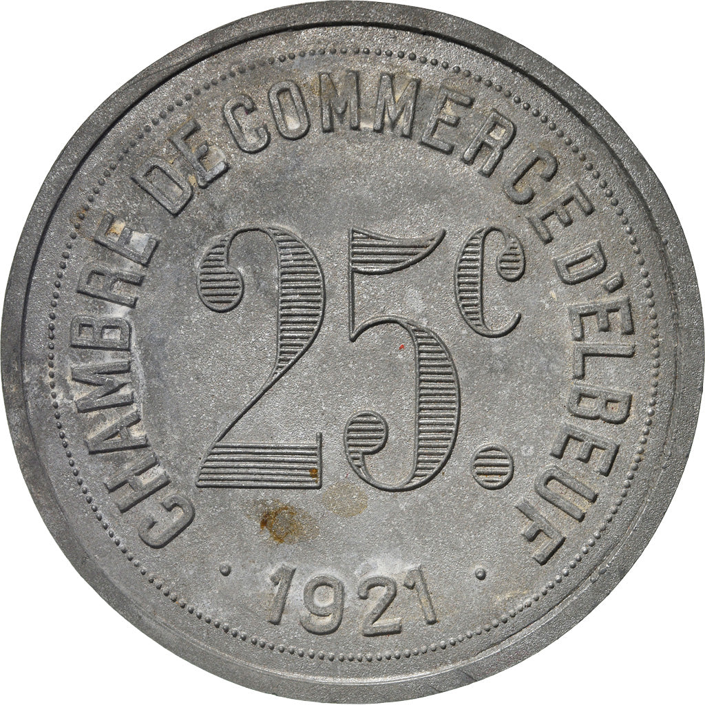 France, Medal, 25 Centimes Chambre de Commerce d'Elbeuf, 1921, AU(55-58), Tin