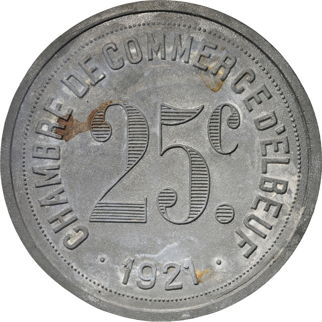 France, Medal, 25 Centimes Chambre de Commerce d'Elbeuf, 1921, AU(55-58), Tin