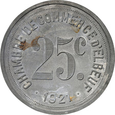 France, Medal, 25 Centimes Chambre de Commerce d'Elbeuf, 1921, AU(55-58), Tin