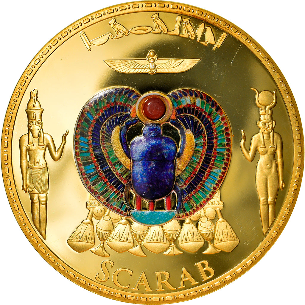 France, Medal, Mysterious Ancient Egypt, Scarab, History, MS(65-70), Copper Gilt