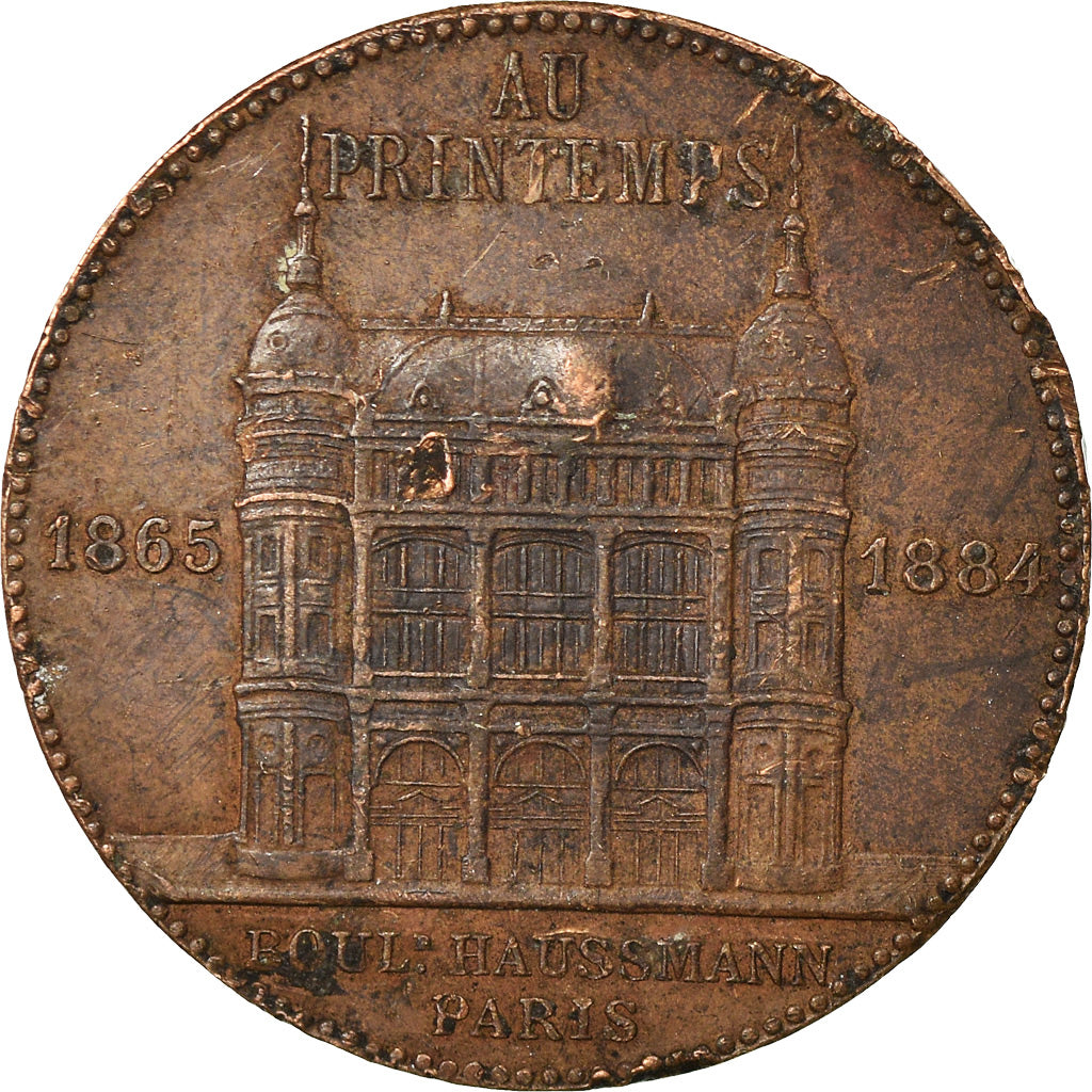 France, Médaille, Au Printemps, Jules Jaluzot, Paris, 1884, Tasset, TB+, Cuivre
