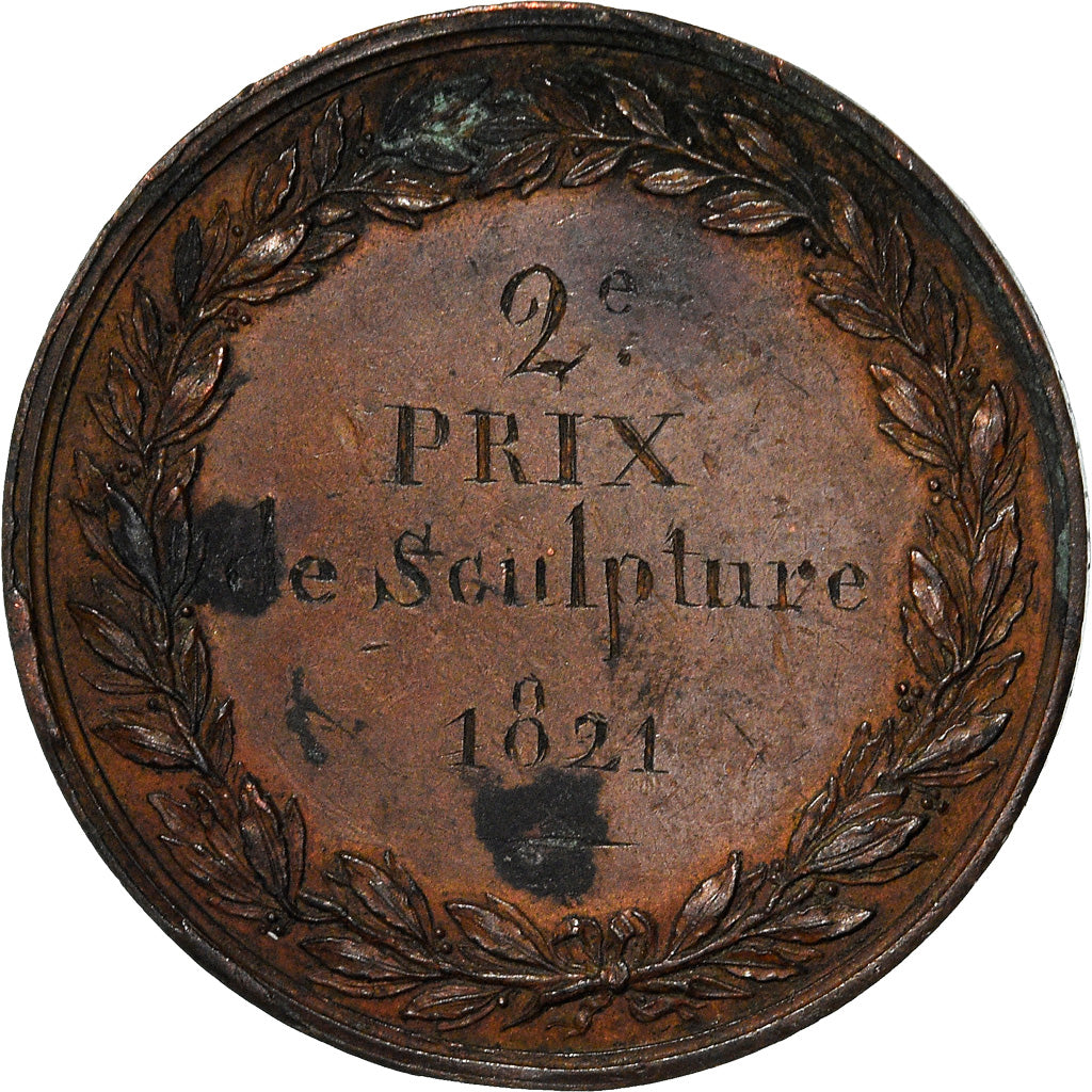 França, Medal, Louis XVIII, Prix de Sculpture, Artes e Cultura, 1821