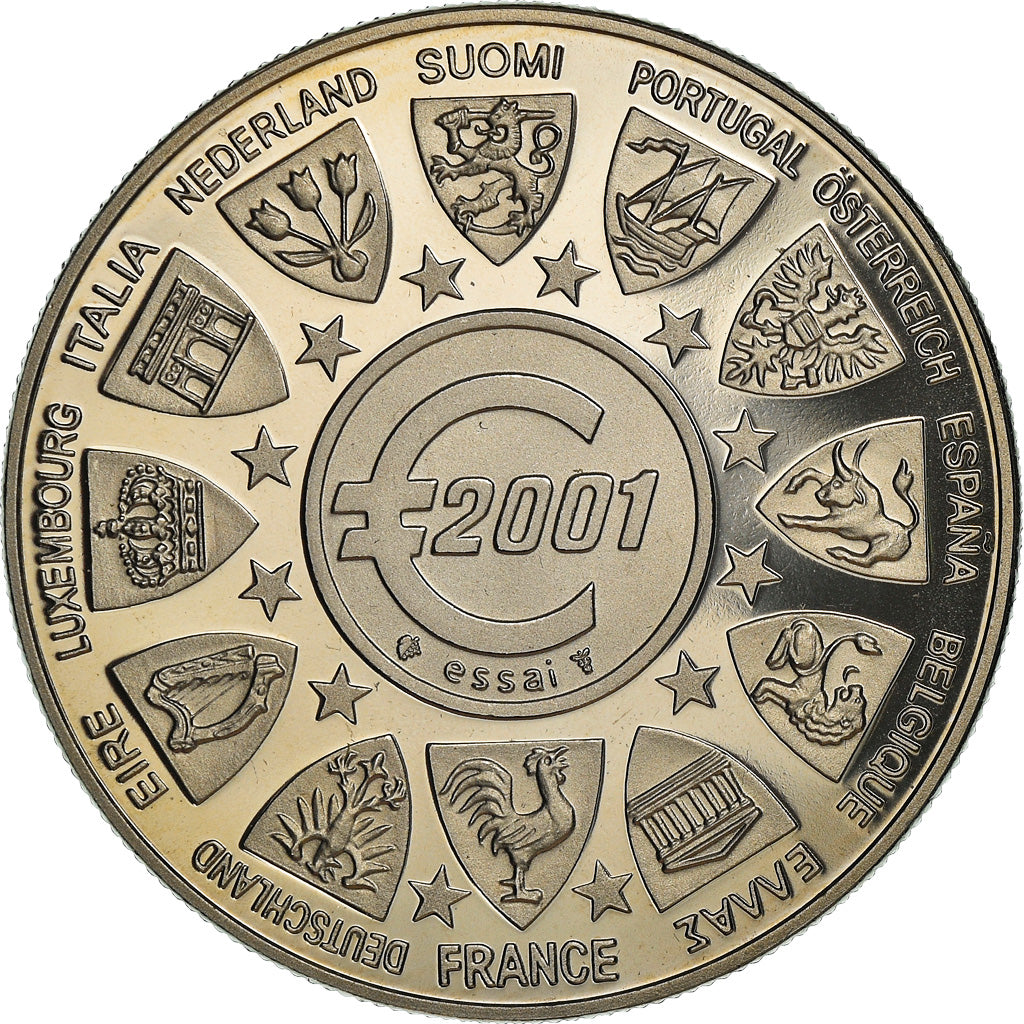 France, Medal, L'Europe, La Semeuse, Politics, 2001, MS(65-70), Copper-nickel