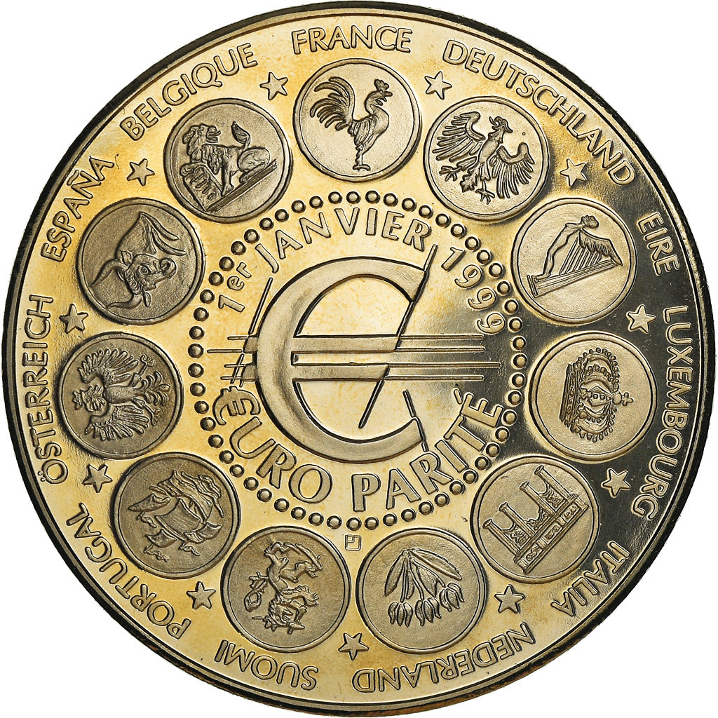 Francia, medalla, 1er Janvier 1999, Euro Parité, EUROPA, Politics, 1999, FDC