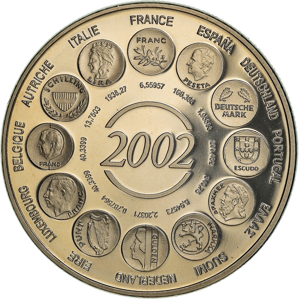 France, Médaille, Naissance de l'Euro Fiduciaire, Politics, 2002, FDC